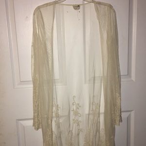 Sheer lace white cardigan